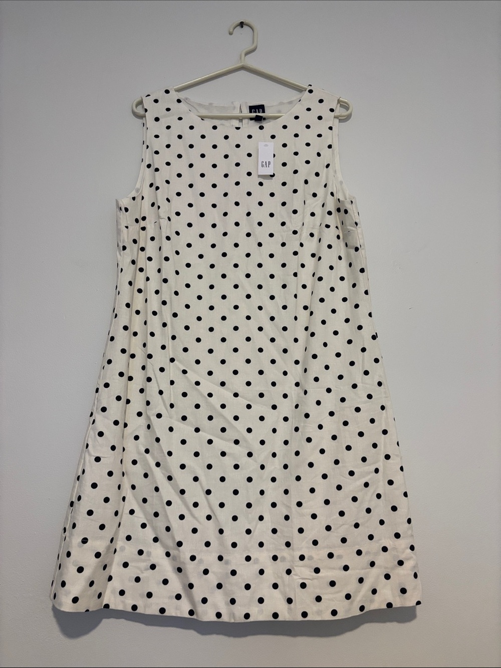 GAP Cream Mini Dress with Black Polka Dots